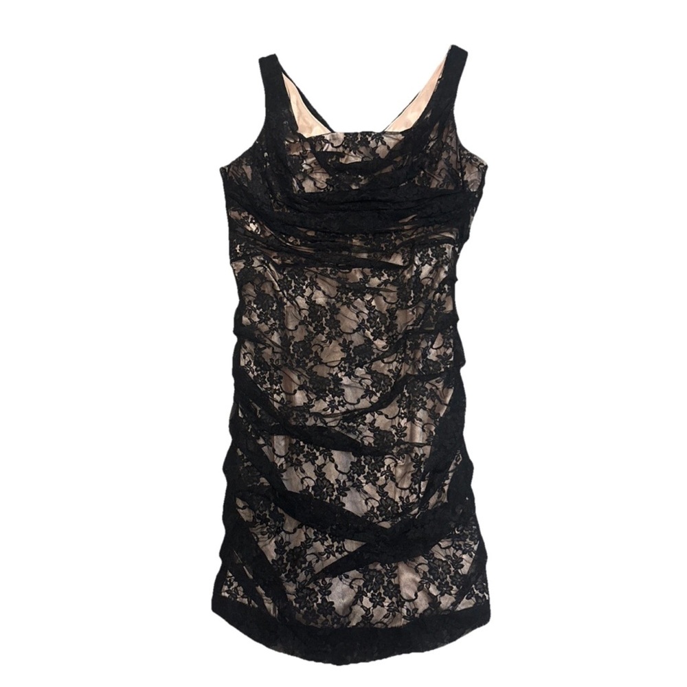 Express Design Studio Womens Black Lace Lined Sleeveless Cocktail Dress Size 12